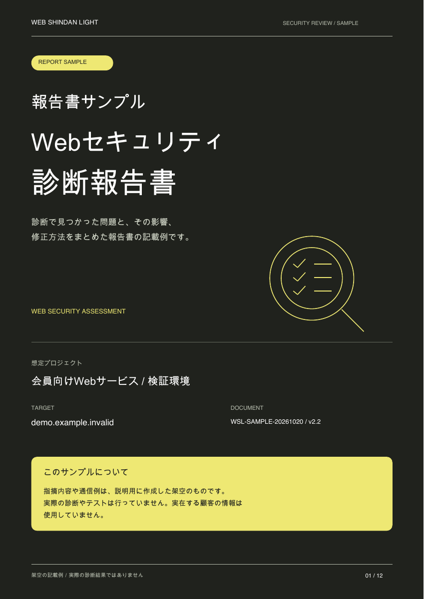 架空報告書の表紙・1ページ目